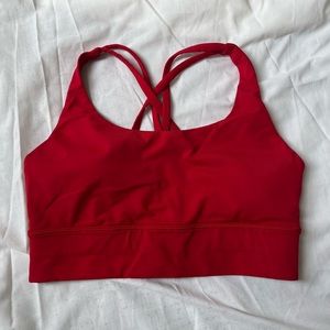 EUC Lululemon Energy Longline Bra B/C Cups Dark Red